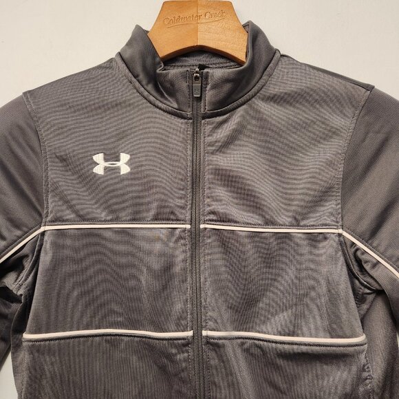 Under Armour Boys Full Zip Gray Track Jacket Size Youth Size Small EUC - Picture 4 of 11